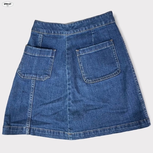 Madewell Zip Denim Jean A-line Skirt with Pockets Style G5457 - Picture 4 of 12